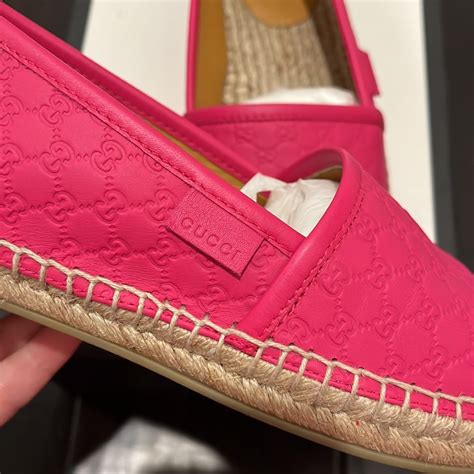 gucci espadrilles pink|hot pink gucci slides.